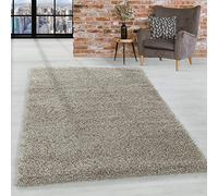 HomebyHome Alfombra Shaggy de Pelo Largo 100x200 cm Natural, Suave y esponjosa, Moderna Lisa, Ideal para Dormitorio o Pasillo