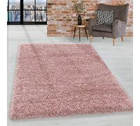 HomebyHome Alfombra Shaggy de Pelo Largo 100x200 cm Rosa, Suave y esponjosa, Moderna Lisa, Ideal para Dormitorio o Pasillo