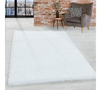 HomebyHome Alfombra Shaggy de Pelo Largo 200x290 cm Blanca, Suave y esponjosa, Moderna Lisa, Ideal para Salones Grandes o Comedor