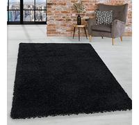 HomebyHome Alfombra Shaggy de Pelo Largo 300x400 cm Negra, Suave y esponjosa, Moderna Lisa, Ideal para Espacios Muy Grandes