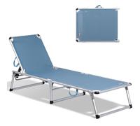 Homecall - Tumbona plegable de aluminio sin parasol, Azul
