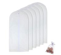 HomeClean Bolsa de Ropa Colgante para Almacenamiento Bolsa de Traje de 60cm x 120cm Bolsa de Ropa Resistente a la Polilla con Cremallera Resistente Paquete de 6 con Bolas de Cedro de Polilla