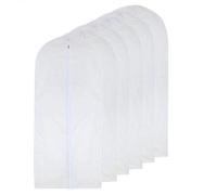 HomeClean Bolsa de Ropa Transparente 60cm x 140cm Vestido Largo a Prueba de polillas Bolsas de Ropa Cubierta de Polvo con Cremallera Completa Transpirable Blanca para guardarropas Paquete de 6