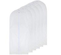 HomeClean Bolsa de Ropa Transparente para Vestido Largo Bolsas de Ropa a Prueba de polillas de 60cm x 153cm Cubierta de Polvo con Cremallera Blanca Transpirable para guardarropas Paquete de 6