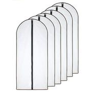HomeClean Bolsas para Ropa a Prueba de polillas 60 x 140cm Bolsas con Transpirable Lateral Negra Transparente para la Ropa de Vestido de Noche de Boda Mucho más Larga Paquete de 6