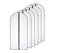 HomeClean Bolsas para Ropa a Prueba de polillas 60cm x 100cm (Paquete de 6) Bolsas con Cremallera Completa Transpirable Lateral Negra Transparente para Almacenamiento de Ropa