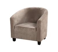 HOMECOVER Funda de Sillón Elásticas Chesterfield Terciopelo Lavable Funda De Sofá para Silla De Club Funda para Sillón para Sala De Estar Restaurante Bar-Gris Pardo-Small