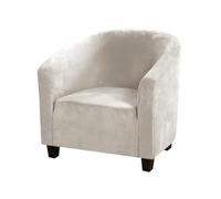 HOMECOVER Funda de Sillón Elásticas Chesterfield Terciopelo Lavable Funda De Sofá para Silla De Club Funda para Sillón para Sala De Estar Restaurante Bar-Beige-Small