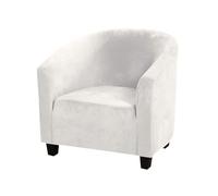 HOMECOVER Funda de Sillón Elásticas Chesterfield Terciopelo Lavable Funda De Sofá para Silla De Club Funda para Sillón para Sala De Estar Restaurante Bar-Blanco-Small