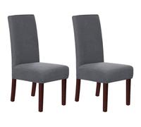 HOMECOVER Fundas Sillas de Comedor Pack 2, Fundas para sillas Elástica Jacquard Fundas para sillas de Comedor Universal Ajustables Fundas De Silla para Restaurante Hotel-Gris-Pack 2