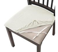 HOMECOVER Pack De 4 Fundas De Asiento De Silla,Elásticas Jacquard Fundas Sillas Comedor Extraibles Lavable para Comedor Cocina Oficina Hotel-Blanco-Pack de 4