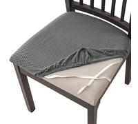 HOMECOVER Pack De 4 Fundas De Asiento De Silla,Elásticas Jacquard Fundas Sillas Comedor Extraibles Lavable para Comedor Cocina Oficina Hotel-Gris-Pack de 4