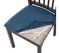 HOMECOVER Pack De 6 Fundas De Asiento De Silla,Elásticas Jacquard Fundas Sillas Comedor Extraibles Lavable para Comedor Cocina Oficina Hotel-Azul-Pack de 6
