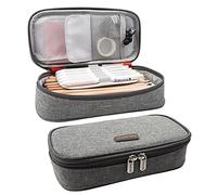 Homecube Pencil Case Big Pencil Bag Stationery Storage Case Pen Holder Pouch Oxford Cloth Pen Organizer with Dual Zippers for School Office - Grey Version 3