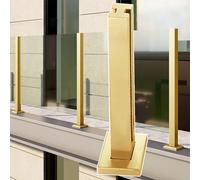 HOMEd Postes cuadrados de vidrio de acero inoxidable - Kit de paneles de valla para interiores y exteriores para balcón, terraza, terraza y patio - Sistema de escalera segura