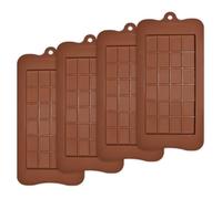 homEdge Break-Apart Moldes de chocolate, juego de 4 paquetes de moldes antiadherentes de silicona de grado a-no para turrones