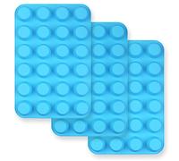 homEdge Mini molde de silicona para magdalenas de 24 tazas, 3 paquetes de moldes antiadherentes para magdalenas, tartas, color azul