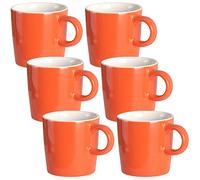 homEdge Mini tazas de café de porcelana para expreso, 120 ml, pequeñas tazas de café de cerámica Demitasse para espresso, té, juego de 6, color naranja