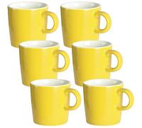 homEdge Mini tazas de café de porcelana para expreso, 120 ml, pequeñas tazas de café de cerámica Demitasse para espresso, té, juego de 6, color amarillo