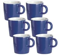 homEdge Mini tazas de café de porcelana para expreso, 120 ml, pequeñas tazas de café de cerámica Demitasse para espresso, té, juego de 6, azul marino