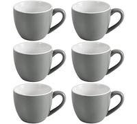 homEdge Mini tazas de café de porcelana para expreso, 3 onzas / 90 ml, diminutas tazas de café Demitasse para espresso, té, juego de 6, gris oscuro