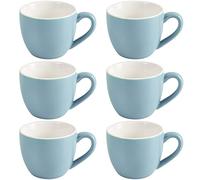 homEdge Mini tazas de café de porcelana para expreso, 90 ml, para espresso, té, juego de 6, color azul claro