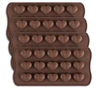 homEdge Molde de chocolate con forma de corazón de 15 cavidades, juego de 4 moldes de silicona para gomitas de chocolate y caramelos de San Valentín