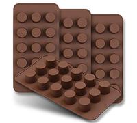homEdge Molde de chocolate de 15 cavidades, juego de 4 moldes de silicona antiadherentes de grado alimenticio para bombas de grasa cetogénicas, chocolate, mantequilla de maní