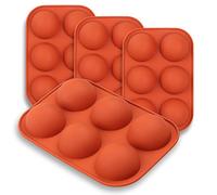homEdge - Molde de silicona semiesférico medio, 4 paquetes de moldes para hornear para hacer chocolate, pasteles, gelatina, espuma de cúpula-diámetro: 5 cm