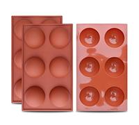 homEdge Molde grande de silicona semiesfera de 6 cavidades, 3 paquetes de moldes para hornear para hacer chocolate, pastel, gelatina y mousse de cúpula