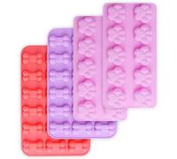 homEdge Moldes de silicona antiadherentes, diseño de huesos y huellas de perro, para hacer bombones, dulces, gelatina, cubitos de hielo y golosinas para perros, 4 unidades
