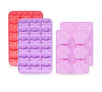 homEdge Moldes jumbo para patas de perro (6 cavidades) y huesos, moldes antiadherentes de silicona de grado alimenticio para chocolate, dulces, gelatina, cubitos de hielo (juego de 4 piezas)