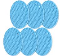 homEdge Salvamanteles de silicona, 6 paquetes, multiusos, antideslizante, resistente al calor, soporte para ollas, color azul