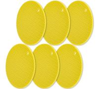 homEdge Salvamanteles de silicona, paquete de 6 unidades, multiusos, antideslizante, resistente al calor, color amarillo