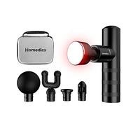 HoMedics MYTI Mini Pistola de Masaje - Masajeador Eléctrico de Mano con Calor, 5 Accesorios y 4 Niveles de Intensidad, Masajeador Vibratorio de Tejido Profundo para Aliviar el Dolor Muscular - Negro