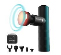 HoMedics MYTI Mini Pistola de Masaje - Masajeador Eléctrico de Mano con Calor, 5 Accesorios y 4 Niveles de Intensidad, Masajeador Vibratorio de Tejido Profundo para Aliviar el Dolor Muscular - Negro