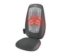 HoMedics Shiatsu Asiento Masajeador Eléctrico para Espalda y Hombros - Silla Ajustable para el Hogar y Oficina con Calor Relajante, 3 Zonas Regulables por Control Remoto y Vibración - Gris