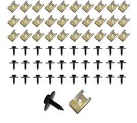 Homefantasy 60 Piezas Juegos de Tuercas de Clip,Surtido de Tornillos y Grapas,Juegos de Tuercas de Clip Tornillo,Tornillo Clip de SujecióN Tipo U,para Automóviles Guardabarros de Parachoques