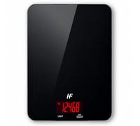 HomeFashion Báscula digital de cocina con gran plataforma, electrónica, con pantalla LCD retroiluminada, multifunción, para el hogar y la oficina, 20 kg/1 g, color negro