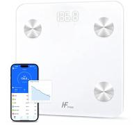 HomeFashion HFitness - Báscula inteligente de 19 índices de composición corporal, báscula de baño para peso corporal, monitor de grasa corporal, IMC, masa muscular, hueso, iOS y Android, aplicación