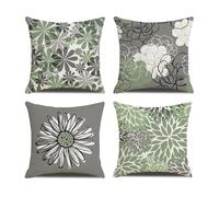 Homefeelzydys Funda de Cojín Floral Azul Turquesa 60x60 cm - Moderna Con Margaritas - Decoración Para el Hogar, Sofá, Dormitorio y Coche