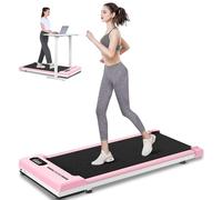 HomeFitnessCode Cinta de Correr 3 en 1 Plegable con Inclinación 5% - Walking Pad Eléctrico 8 km/h, Motor 2.5HP, Superficie Ancha 40 cm, Pantalla LCD y Mando, 140 kg - para Hogar y Oficina (Rosa)
