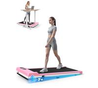 HomeFitnessCode Cinta de Correr Eléctrica 2 en 1 Plegable - Caminadora Walking Pad, 8 km/h, 2.5 HP, Superficie de 40 cm, Control Remoto, Pantalla LCD, Capacidad 130 kg - para Hogar y Oficina (Rosa)