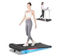 HomeFitnessCode Cinta de Correr Eléctrica 3 en 1 Plegable - Inclinación 5%, 8 km/h Walking Pad, Caminadora 2.5 HP, Superficie Ancha de 40 cm, Control Remoto, Pantalla LCD, Capacidad 130 kg (Carbón)