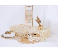 HOMEforDREAMS H4D-55: Cama niños de Suelo con 6,3 cm de separación Entre barrotes. Estructura de Cama de inspiración Montessori (190 x 90 cm (IE))