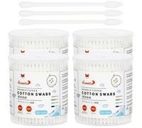 HOMEFOX Bastoncillos de algodón puntiagudos de precisión, 800 bastoncillos de algodón orgánico puntiagudos de doble cara, puntas de algodón envueltas apretadamente, palo de papel, suave, sin pelusas,