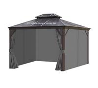 homegroove Cortinas Impermeables para cenador para Exteriores de 10 x 12 pies, Cortinas de privacidad de 4 Paneles, Cortina de Repuesto con Cremallera para jardín, Patio, Patio (Solo Cortinas), Color