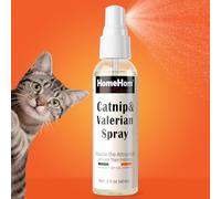 HomeHom Spray de hierba gatera para gatos con valeriana, atrayente para | Para gatos de interiores: refresca juguetes, postes rascadores, camas y lugares favoritos para añadir variedad y fomentar el