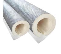 HOMEID 22 27 34 43 48 60 76 89 114 133 165 219 mm Cubiertas de tubo de espuma aislante para protección contra heladas en invierno, aislamiento de tubos de papel de aluminio, 3.3 pies (133 mm x 30 mm x