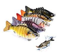 HomeJoySet 5 Señuelos De Pesca De Superficie con Forma De Rata Realistas En 3D: Diseño Biónico Robótico con Movimiento Articulado Y Construcción ABS Duradera.(5PCS-Fish)